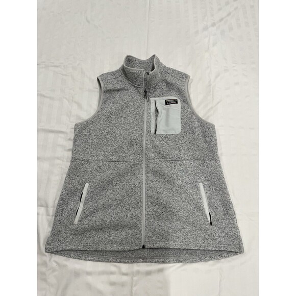 LL Bean Vest Womens Size 1X Plus. Gray Mountain Classic Fit Fleece Zip Outdoor - Picture 1 of 10